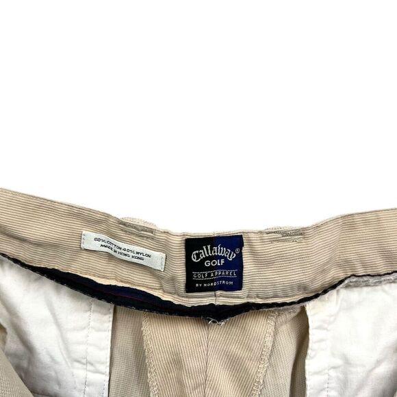 Callaway Golf Apparel by Nordstrom Shorts Pleated Front Pockets Zip Tan Men‎ 38 - Picture 5 of 8